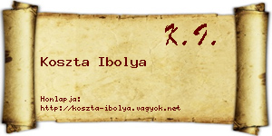 Koszta Ibolya névjegykártya